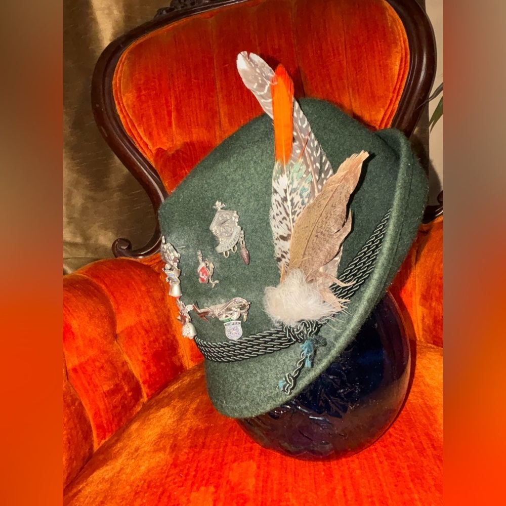 Vintage Wool Green Capa Oktoberfest-fest Original Bavarian hunting hat. 55 - Picture 5 of 15